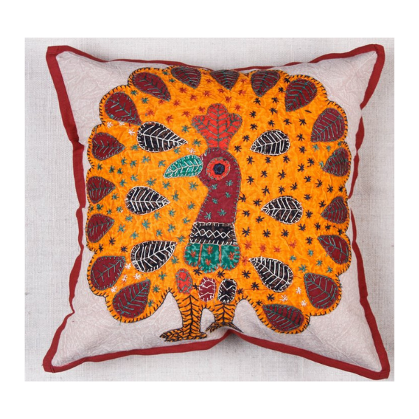 Applique patch work cushion cover